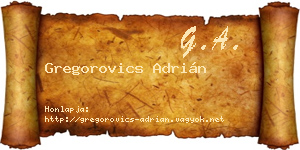 Gregorovics Adrián névjegykártya